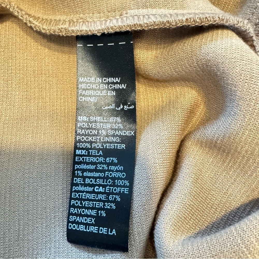 Chicos Black Label Ribbed Straight Leg Womens Knit Trouser -Sycamore Tan Sz 10R - Picture 6 of 6